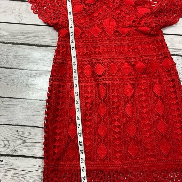 - Lulu’s First Kiss Red Lace Dress - Picture 6 of 12